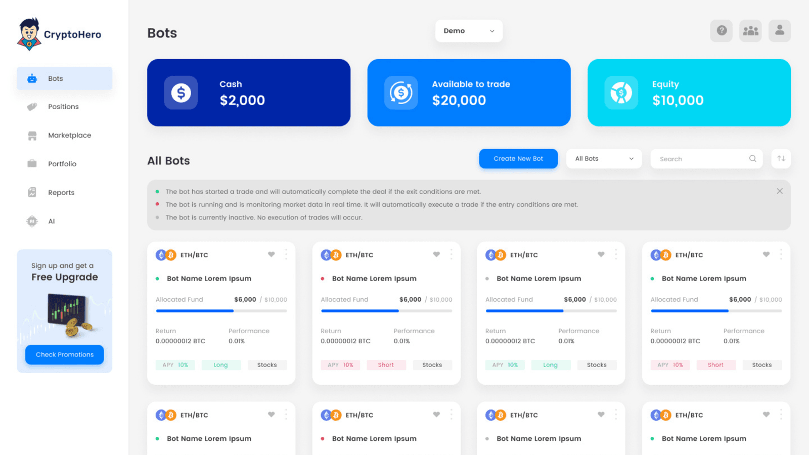 CryptoHero - Trade crypto 24/7 with automated bots 4 Virtual exchange