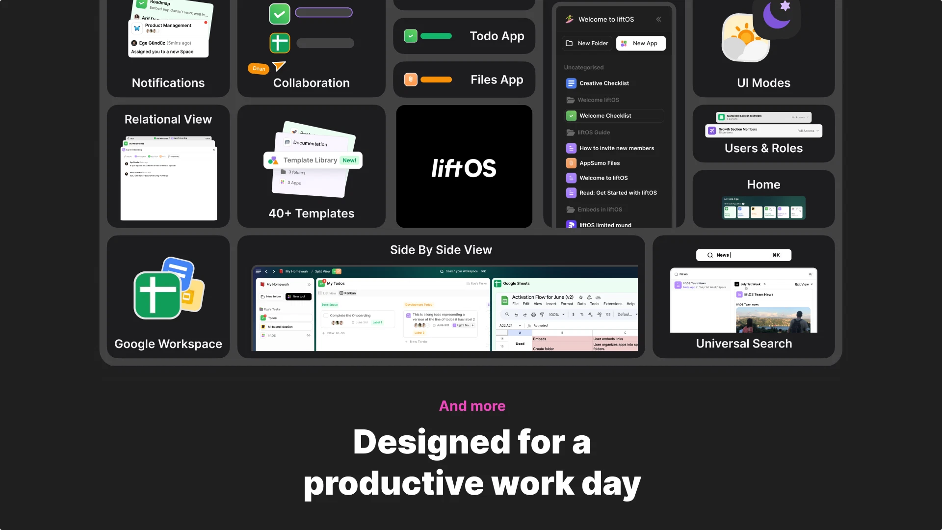 liftOS - Centralize Your Tools and Boost Productivity 5 Productivity operating system