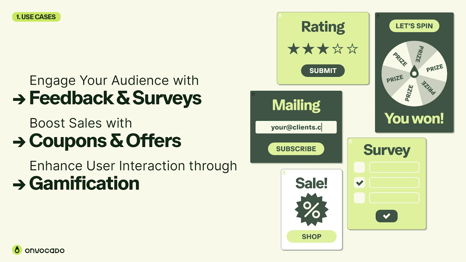 Onvocado - No-code pop-ups to boost engagement 2 Templates
