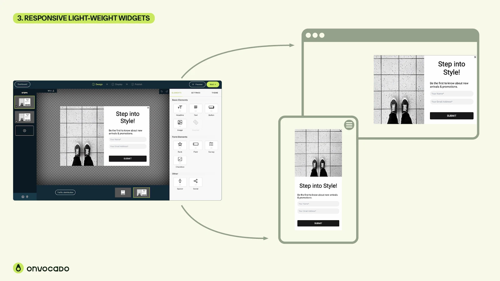Onvocado - No-code pop-ups to boost engagement 4 Mobile and desktop preview