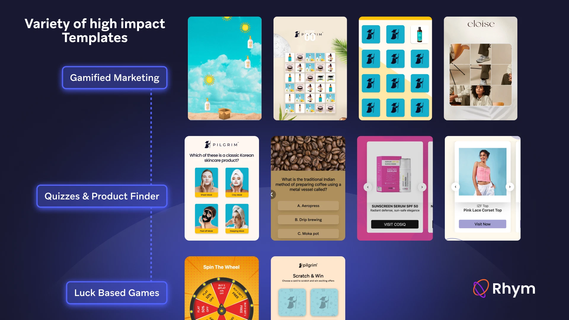 Rhym: Boost Engagement & Leads with Gamified Content 2 Content templates