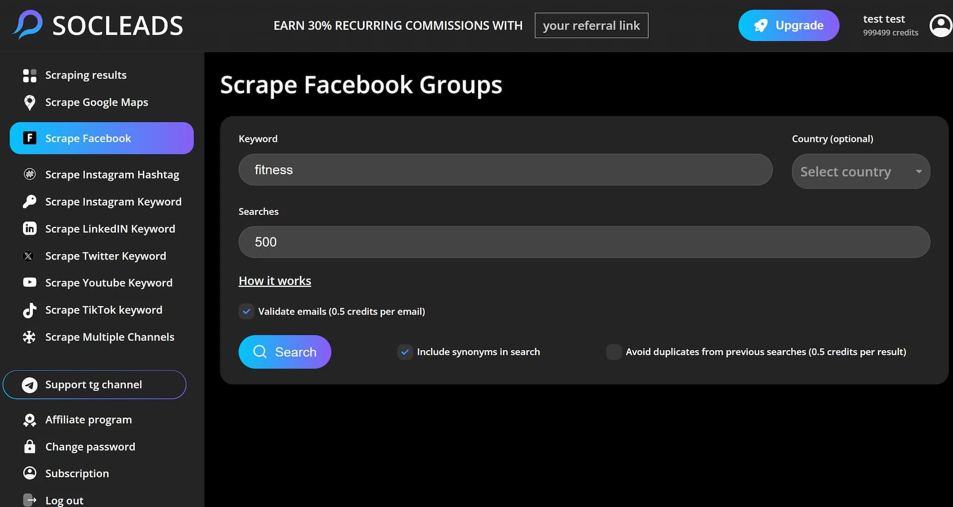 SocLeads: AI-Powered Email Scraping from Social Media and Maps 2 Email scraping