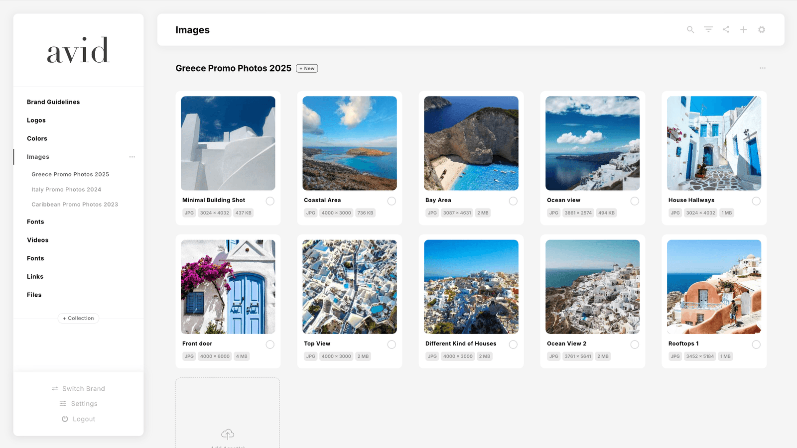 BrandBay - White label brand asset management 2 Organized assets